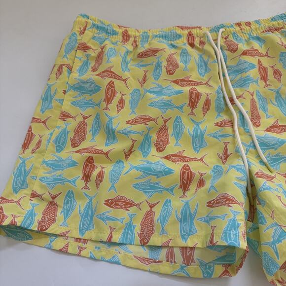 NWT Eddie Bauer Tidal Shorts Swim Trunks Mens 2XL FISH All Over Print - Picture 2 of 10